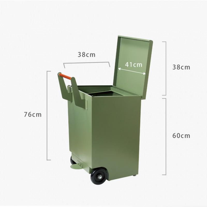 ゴミ箱 ごみ箱 外用 屋外 大容量 大型 70L キャスター 移動 運ぶ カート キャリー TRASH CART 外用大型ダストボックス メーカー直送｜e-zakkaya｜12