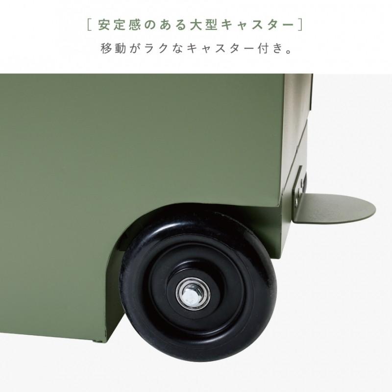 ゴミ箱 ごみ箱 外用 屋外 大容量 大型 70L キャスター 移動 運ぶ カート キャリー TRASH CART 外用大型ダストボックス メーカー直送｜e-zakkaya｜06