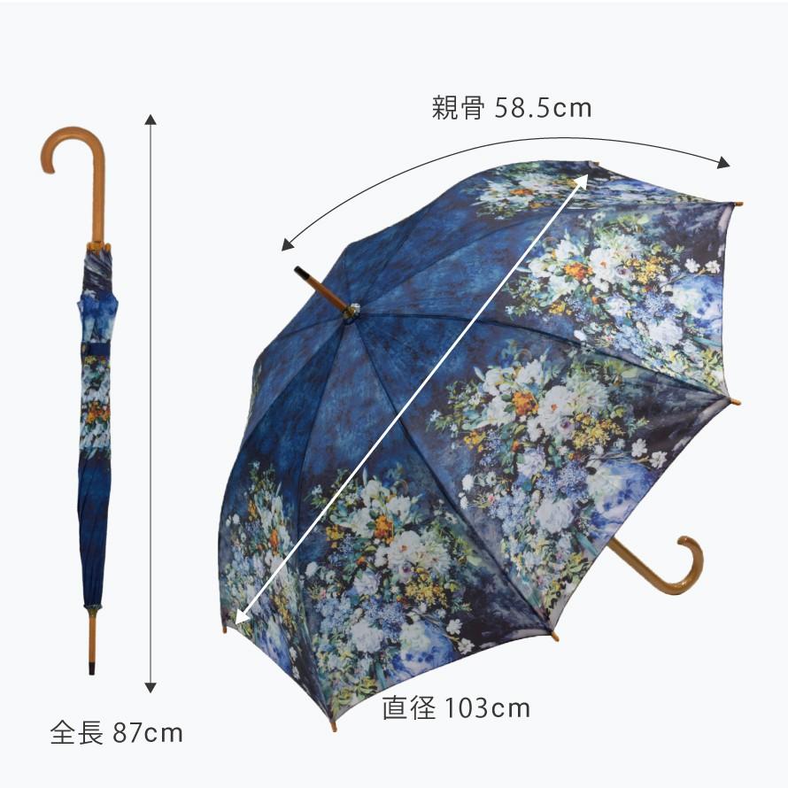 名画 傘 アート 名入れ ギフト 雨傘 長傘 木製 持ち手 有名画家