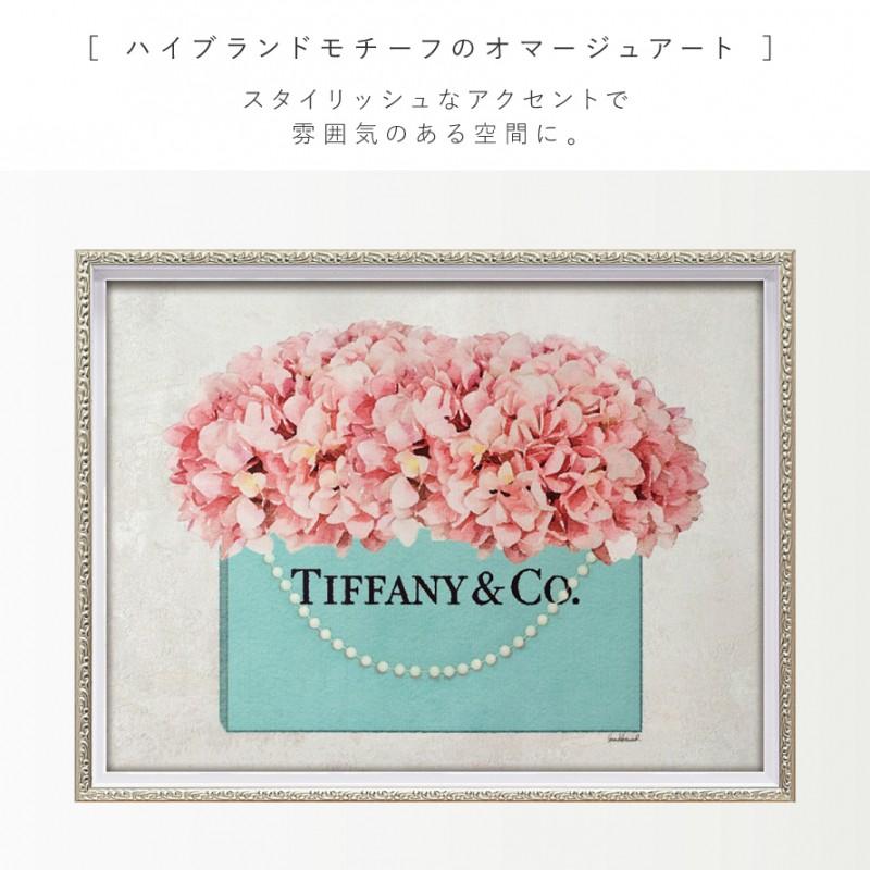 アートパネル ブランド ティファニー TIFFANY＆Co. Sサイズ オマージュアート おしゃれ  オマージュ キャンバスアート ブランドポスター ショッピング ブーケ｜e-zakkaya｜03