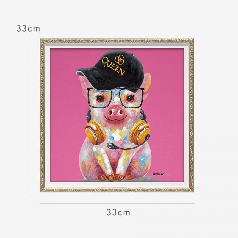 アートパネル ブタ アートフレーム 油絵 アート 絵 インテリア