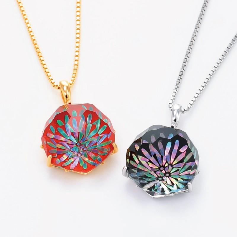 受注生産 納期2週間 水晶 ネックレス ペンダント おしゃれ 和の彩 Wanoiro プリズムが美しい水晶螺鈿ペンダント 花火 ギフト プレゼント 贈り物 敬老の日 長寿 a ココチのくらし雑貨店 通販 Yahoo ショッピング