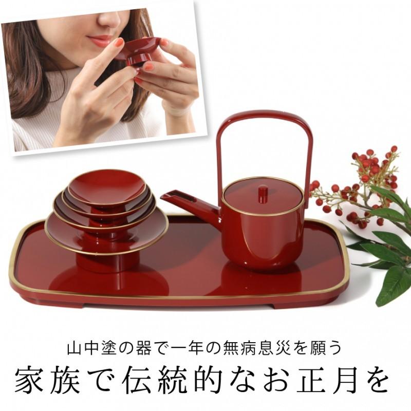 新素材新作 屠蘇器 山中塗 北斎 お正月 - 正月 新素材新作 屠蘇器 山中塗 北斎 お正月 - 正月