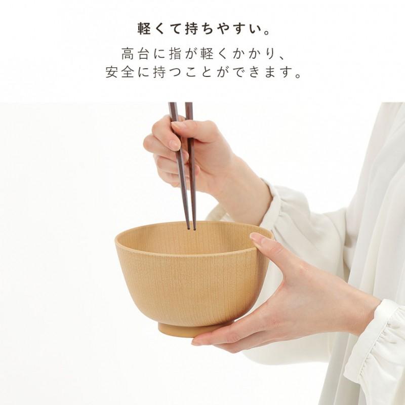 お椀 どんぶり 14.5cm 食器 食洗機対応 レンジ 割れない 軽い スタッキング 木目 おしゃれ Natural レンジ京型欅杢目丼 ナチュラル｜e-zakkaya｜06