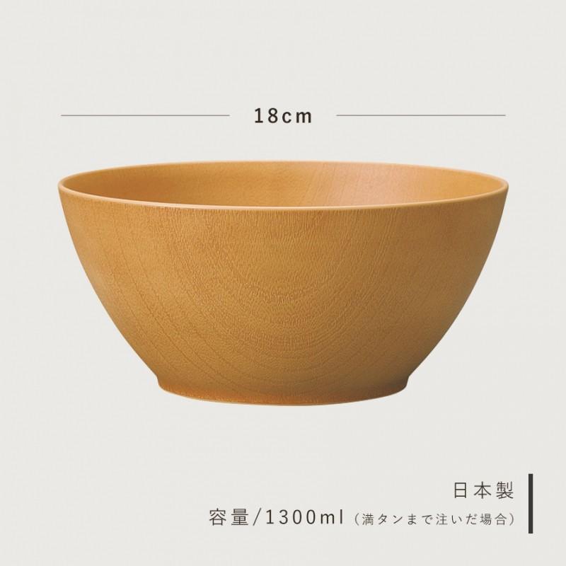 サラダボウル 大きめ 木目調 18cm 食器 食洗機対応 電子レンジ対応