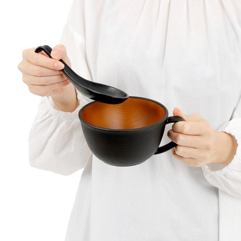 スープカップ 430ml 取っ手付き 食器 木目 割れない おしゃれ レンジ