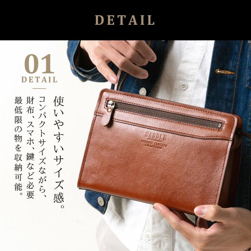 セカンドバッグ 手提げ ミニバッグ サブバッグ メンズ 本革 SADDLE