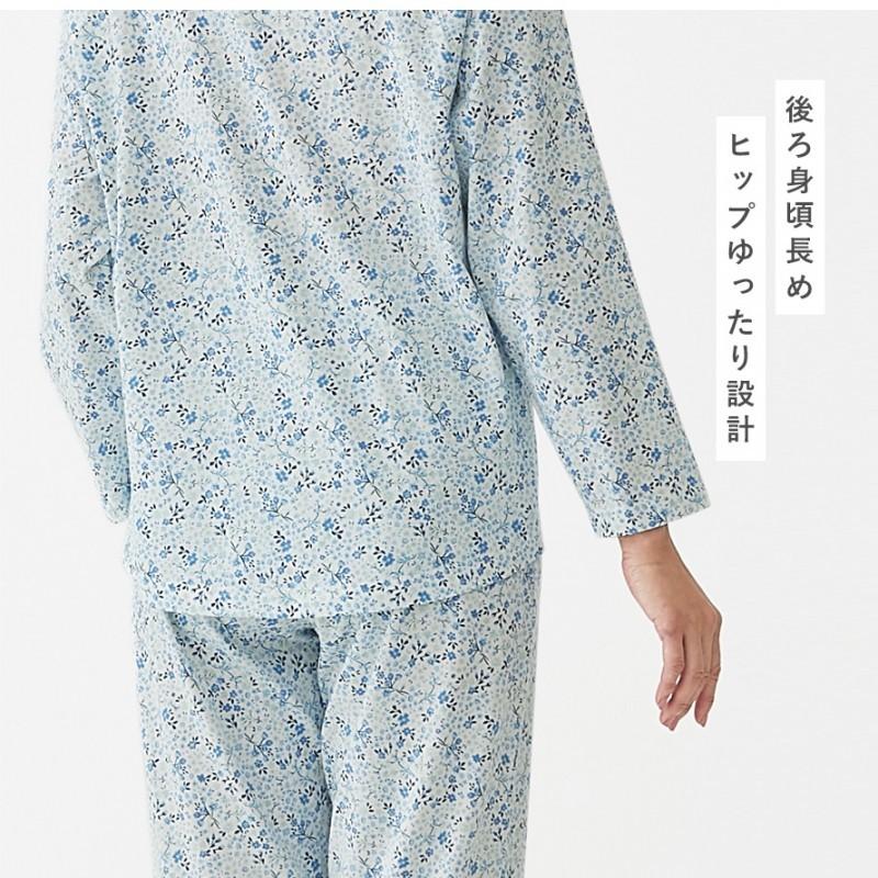 パジャマ ガーゼ レディース 綿100 ルームウェア コットン100 前開き シニア 女性 長袖 花柄 大きめボタン ギフト プレゼント ガーゼ パジャマ 母 60代 70代 ココチのくらし雑貨店 通販 Yahoo ショッピング