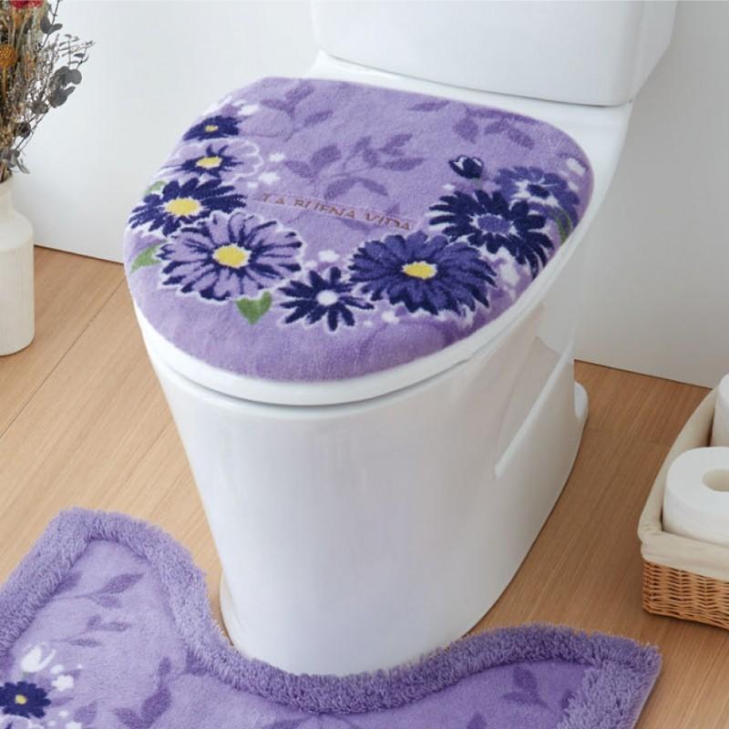 レア★アナスイ　蝶々デザイン　トイレカバー　便座カバー　フタカバー　紫 トイレカバー 洗浄暖房 トイレ フタカバー 単品 トイレ蓋カバー
