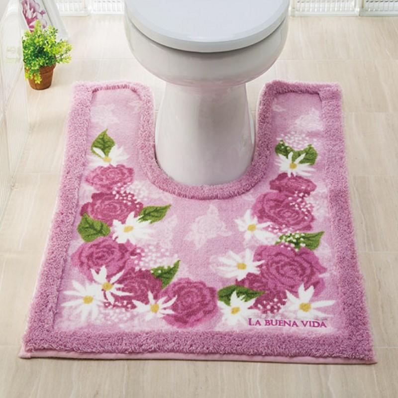 花柄 おしゃれ ピンク 吸着型 セット４点 新品 トイレマット 最新柄 高級 ピンク 花柄 ロング 耳長 60×100cm 楽天市場】トイレマット バス・洗面所用品