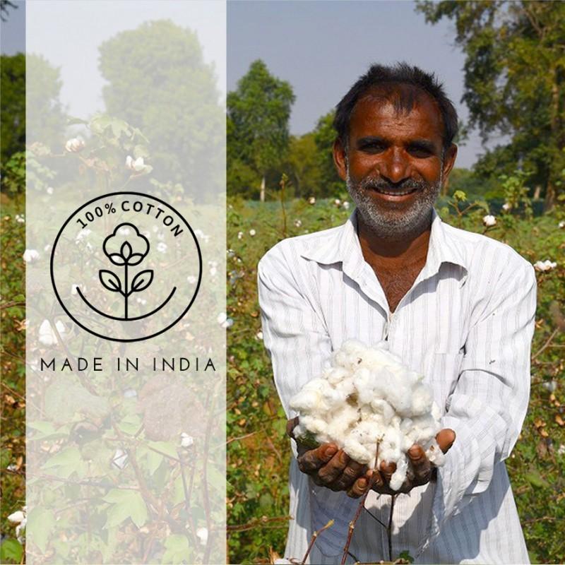 インド綿 エプロンギフト レディース ボーダー デニム調 ベージュ系 綿100%  ポケット付き ロング丈 ナチュラル おしゃれ かわいい ゆったり 動きやすい 家事 |  | 11