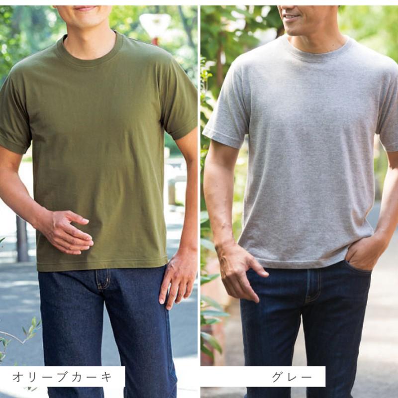 やわらかい 綿100% メンズ Tシャツ シンプル 丸首 クルーネック 