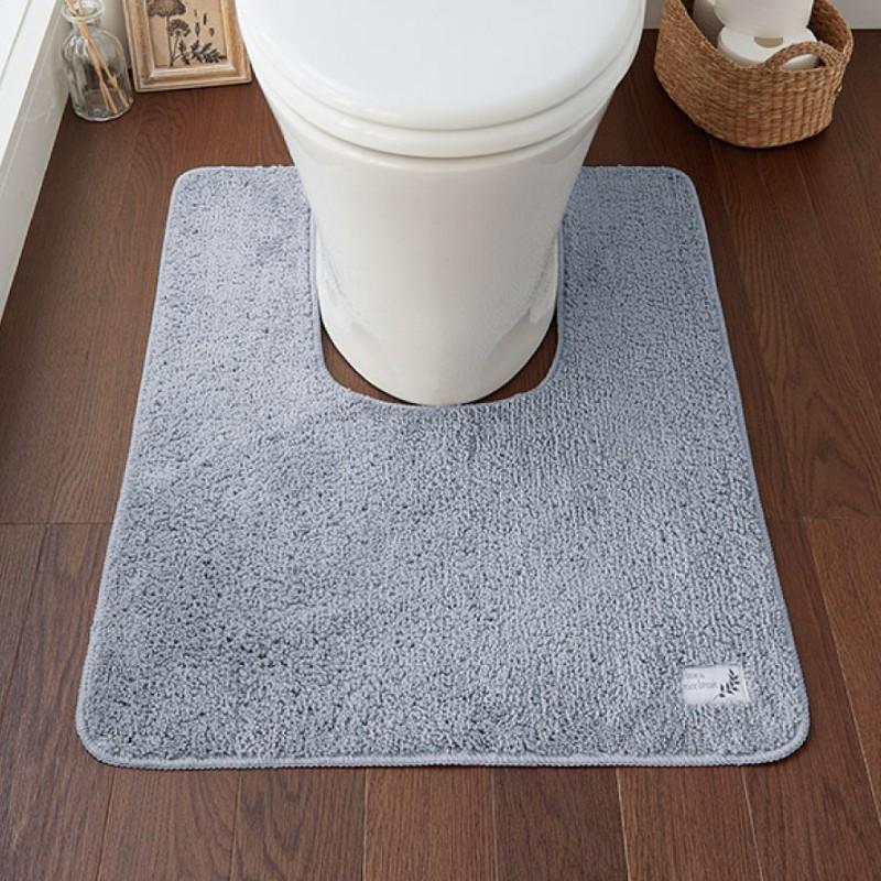 トイレマット フタカバー セット 60×80cm 耳長 紫 グレー 洗える 滑り
