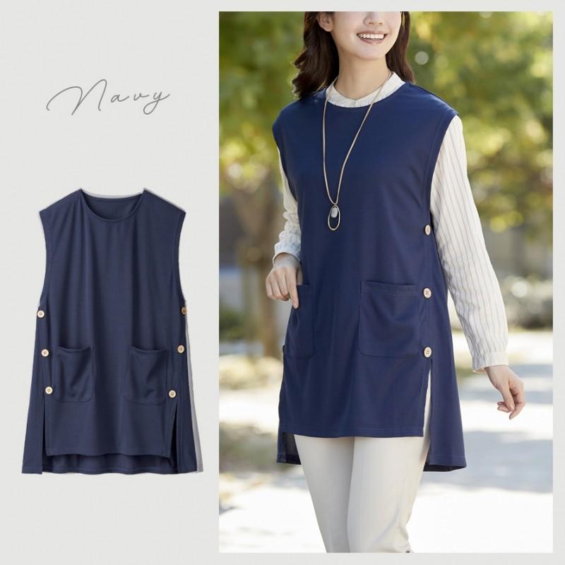 チュニック ベスト レディース 春夏 体型カバー トップス 重ね着 ラク