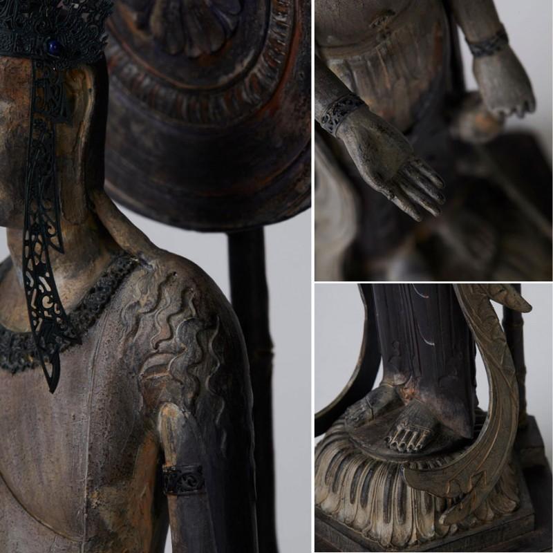仏像 百済観音 観音様 仏教 インテリア仏像 仏像アート 仏像フィギュア 置物 オブジェ 高級 厄除け ご利益 運気 アート 美術品 インテリア 玄関 百済観音 イス_6