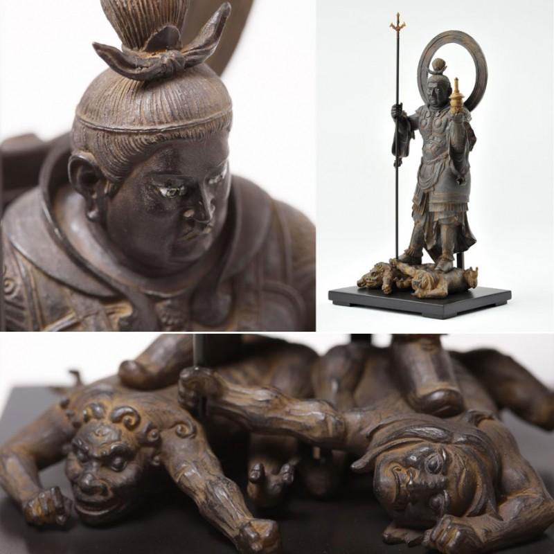 仏教美術 isumu イスム 樹脂製 レプリカ 毘沙門天像 置物 FR7645B