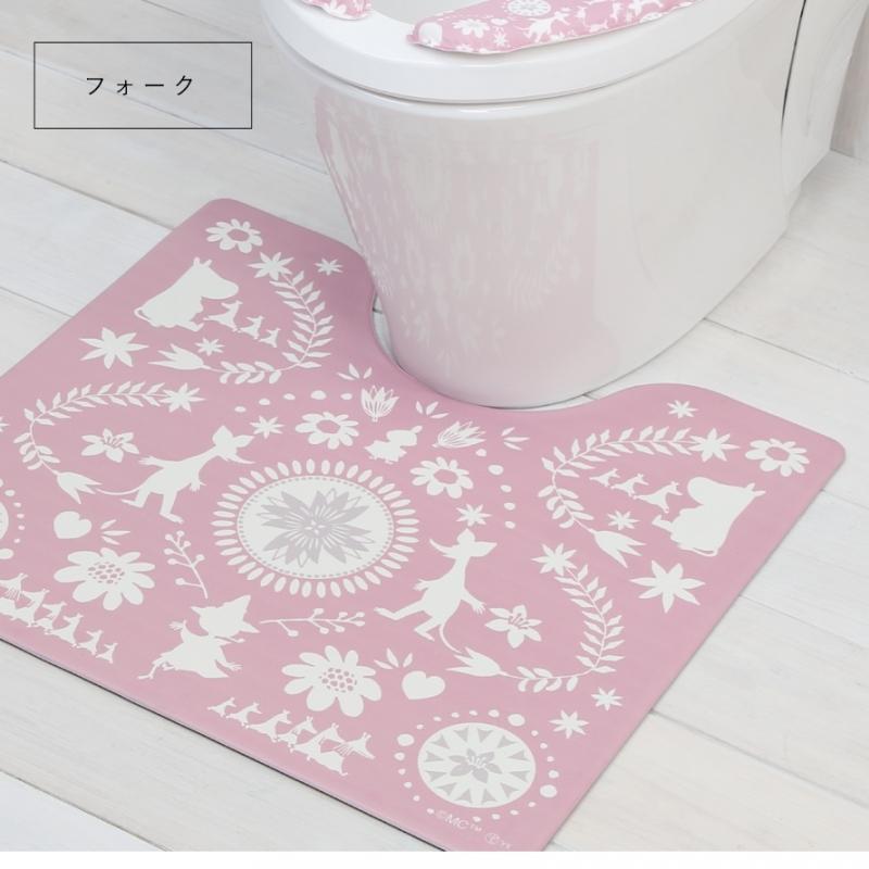 トイレマット 拭ける セット おしゃれ 北欧 ムーミン グッズ お中元 トイレ 55 60cm 洗濯不要 抗菌 厚手 水に強い キャラクター イエロ クッション 防臭 ブルー 水拭き