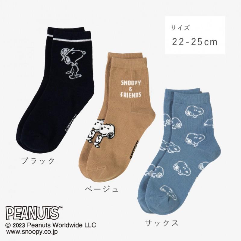 スヌーピー 靴下 レディース 3柄組 22-25cm snoopy ピーナッツ