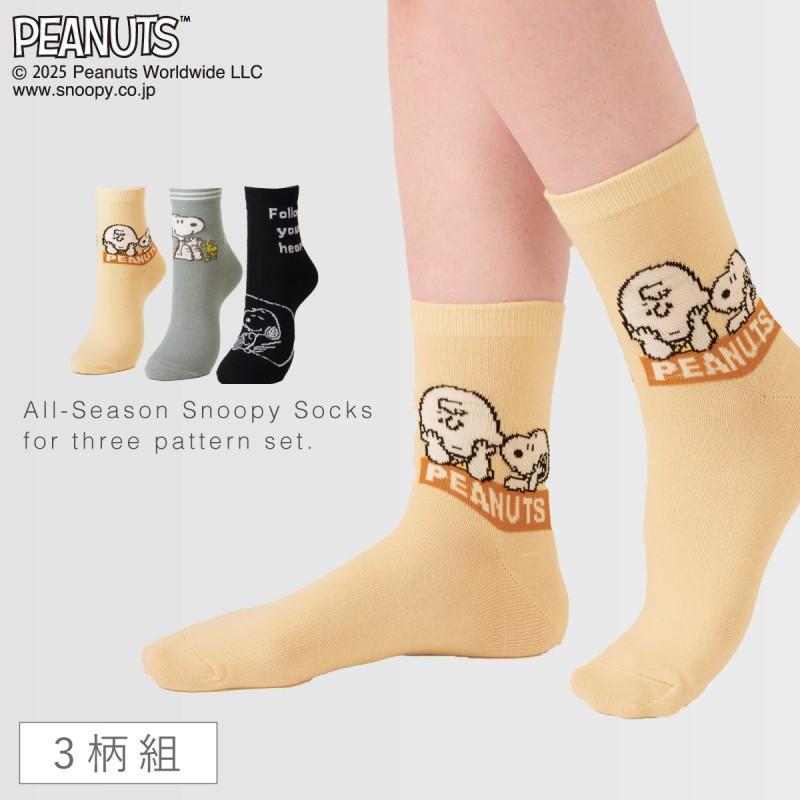 スヌーピー 靴下 レディース 3柄組 22-25cm snoopy ピーナッツ グッズ