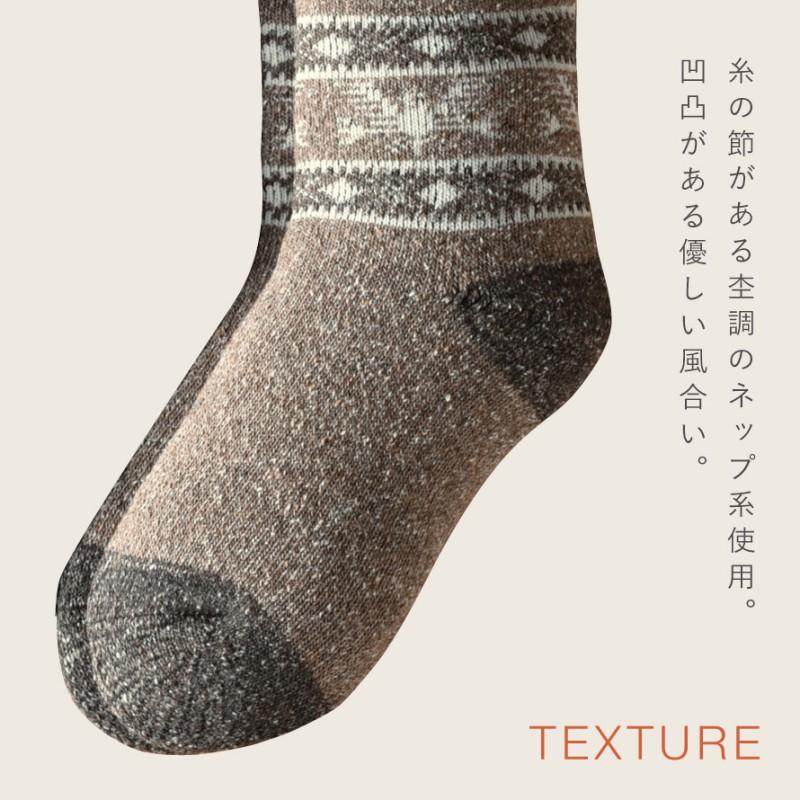 靴下 レディース 冬 発熱 厚手 暖かい ノルディック柄 2柄組 22-25cm