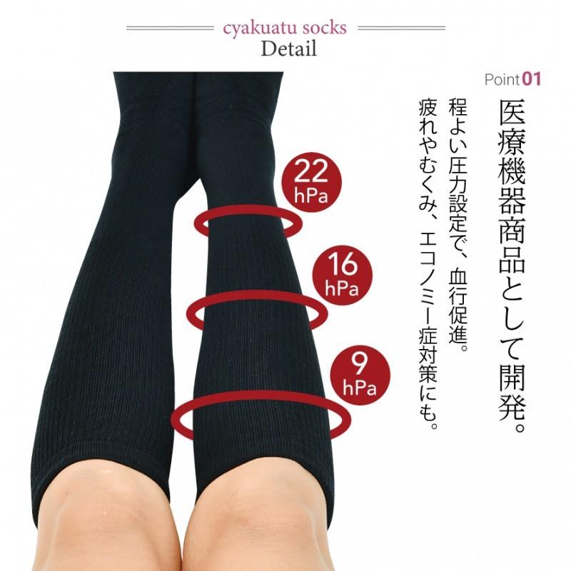着圧 ハイソックス 靴下 オールパイル 着圧サポーター 血行足進 日本製