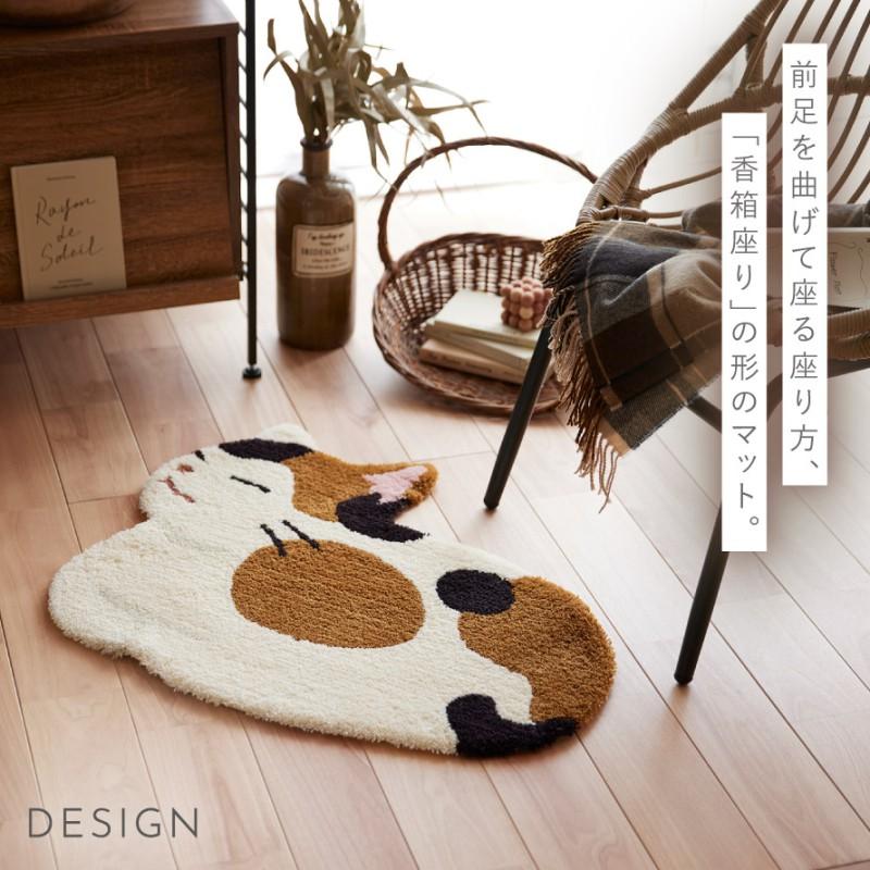 スミノエ 猫柄 ラグマット 猫 ラグ ねこ柄 マット 小さめ かわいい