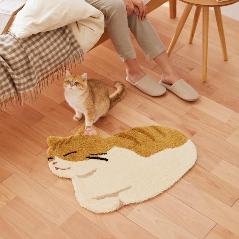 スミノエ 猫柄 ラグマット 猫 ラグ ねこ柄 マット 小さめ かわいい