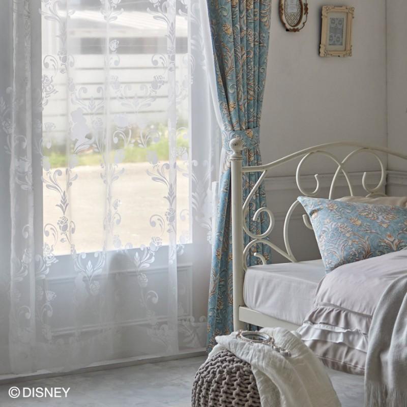 スミノエ カーテン 100×198cm ディズニー 美女と野獣 ベル レース
