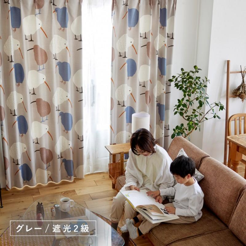スミノエ　バード柄カーテン レースカーテン スミノエ シングバードボイル 100×133cm