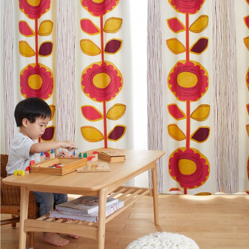 スミノエ カーテン 遮光 2級 100×178cm 北欧 花柄 遮光カーテン サン
