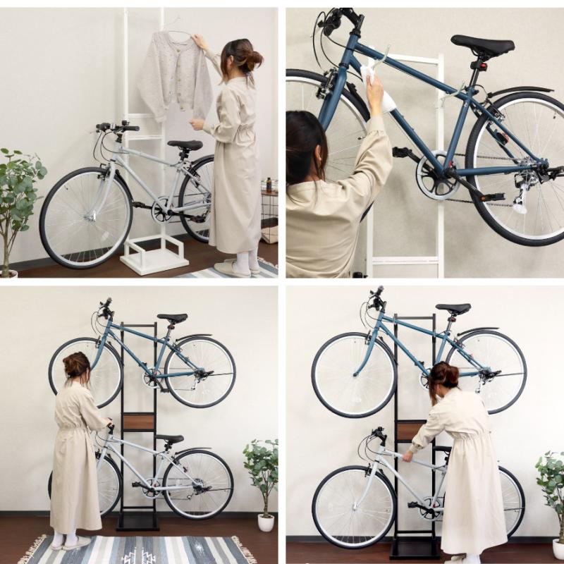 ロードバイク スタンド 2台 クロスバイク 室内 ディスプレイ 玄関