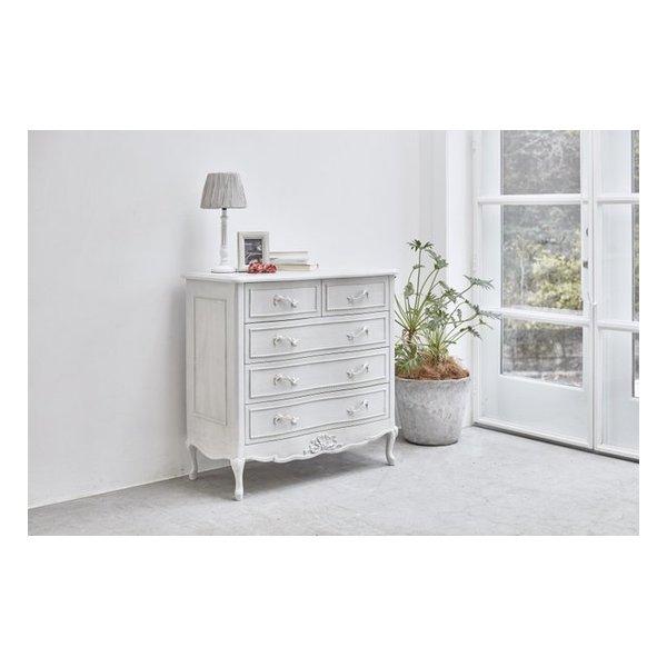 萩原 ハギハラ チェスト 4段 猫足 ホワイト アンティーク調 RCH-1360AW