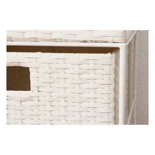 萩原 ハギハラ ランドリーチェスト ホワイト サニタリー 収納棚 衣類ラック 引出し RAN-2408WH(2519475)