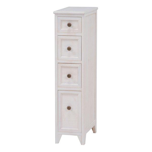萩原 ハギハラ スリムチェスト シャビーウッドファニチャー アンティークホワイト MCH5480AW(2518870