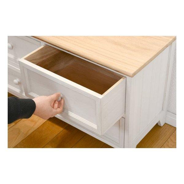 萩原 ハギハラ フレンチカントリーローチェスト 幅75×奥行31×高さ42cm アンティーク 完成品 MCH-5278NAW(2518853)_7