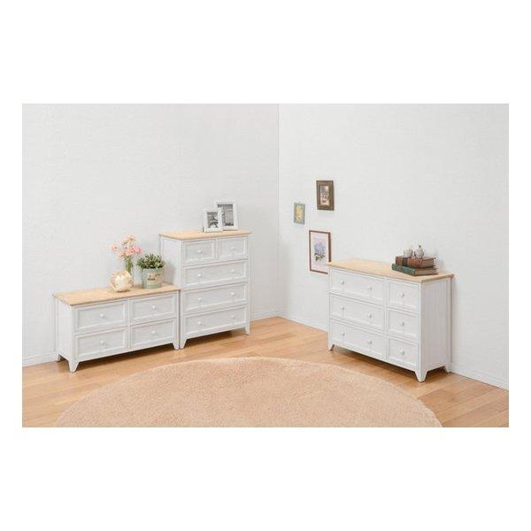 萩原 ハギハラ フレンチカントリーローチェスト 幅75×奥行31×高さ42cm アンティーク 完成品 MCH-5278NAW(2518853)_9