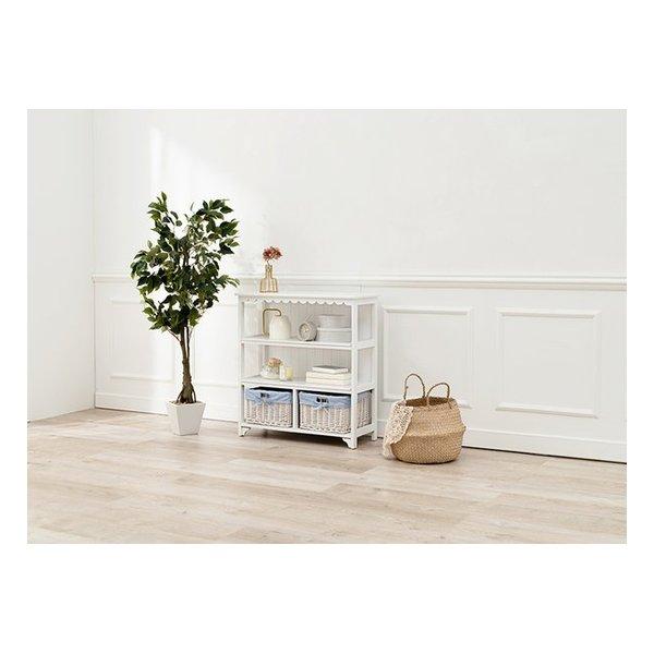 萩原 ハギハラ フリルバスケットキャビネット ホワイト・幅70×奥行30