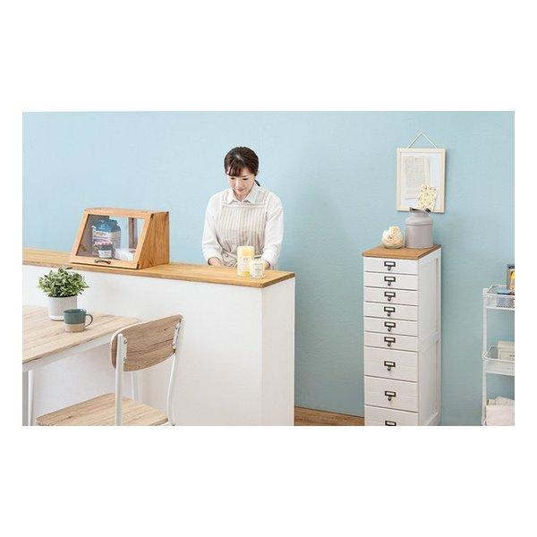 萩原 ハギカラ 用だんす A4書きもの納める レトロ 自然的白いこと・幅28×奥ふかさ37×高さ99糎 MCH-6161NW(2518917)