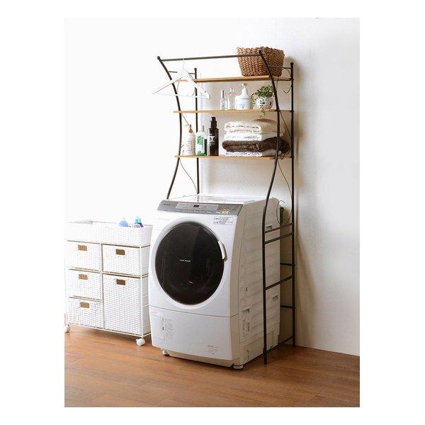 萩原 ハギハラ 洗濯機ラック ブラウン 幅75cm KCC-3028BR(2518143)_4