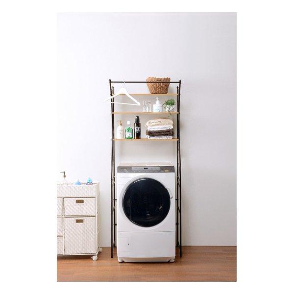 萩原 ハギハラ 洗濯機ラック ブラウン 幅75cm KCC-3028BR(2518143)_5