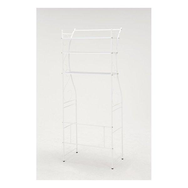 萩原 ハギハラ 洗濯機ラック ホワイト 幅75cm KCC-3028WH(2518145)
