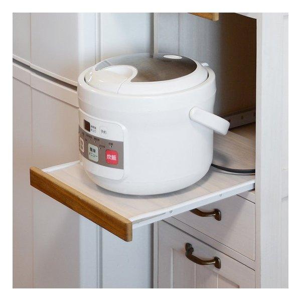 萩原 ハギハラ キッチンラック 1段・ホワイトウォッシュ キャスター付き 幅30cm MUD-5900WS(2519282)の画像