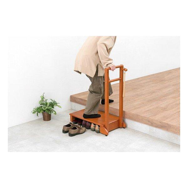 萩原 ハギハラ 手すり付き玄関踏み台 幅70×奥行35×高さ80cm VH