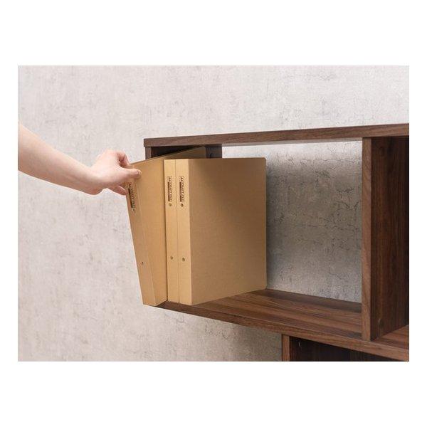 萩原 ハギハラ 扉付きオープンラック ブラウン 4段 組立式 幅90×奥行25.5×高さ107.5cm RCC-1016BR(2529799)の画像