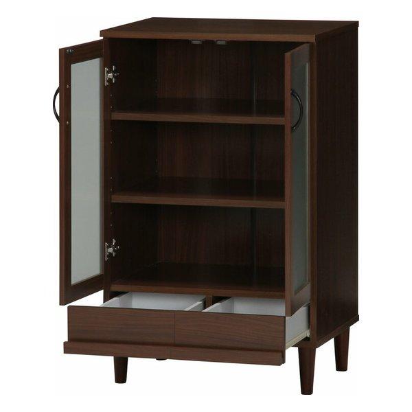 不二貿易 フジボウエキ カップボード 幅60cm ダークブラウン Brace