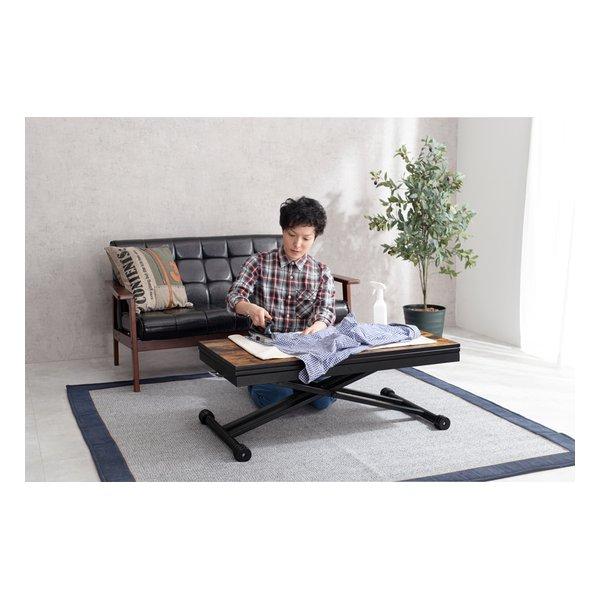 萩原 昇降テーブル KT-3195NA 拡張 高さ調節 ダイニング 作業 来客