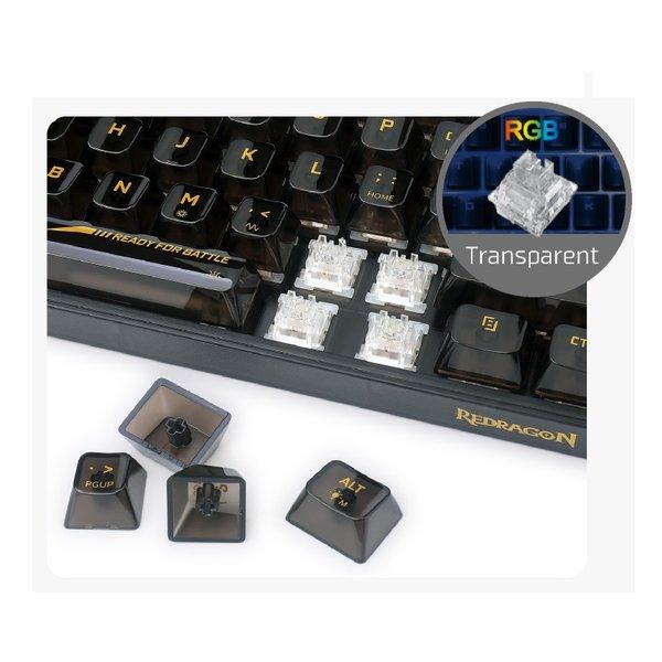 REDRAGON レッドラゴン FIZZ RGB ゲーミングキーボード クリアブラック