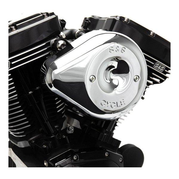 S\u0026S Cycle Inc（エスアンドエスサイクル） ステルス エアクリーナーキット ティアドロップ クローム 170-0528(2625107)の画像