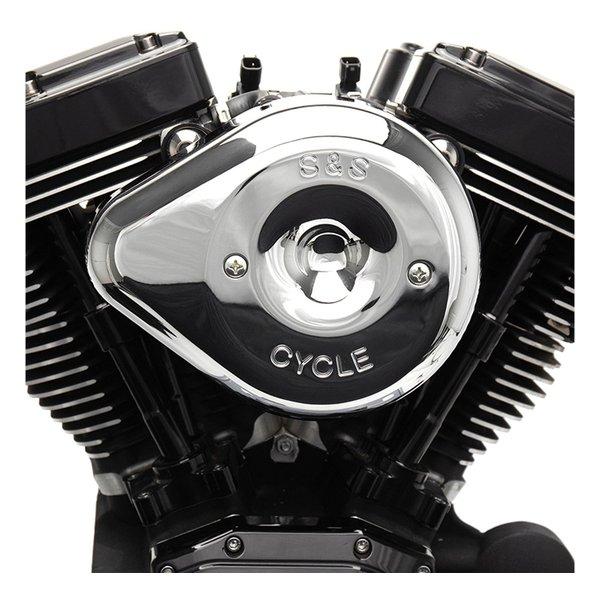 S\u0026S Cycle Inc（エスアンドエスサイクル） ステルス エアクリーナーキット ティアドロップ クローム 170-0528(2625107)の画像