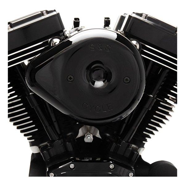S\u0026S Cycle Inc（エスアンドエスサイクル） ステルス エアクリーナーキット ティアドロップ グロスブラック 170-0529(2625111)の画像